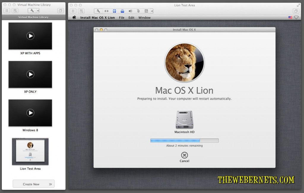 Make A Mac OSX LIon Virtual Machine In Mac OSX Lion The Webernets